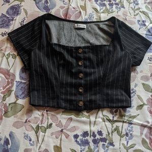 NWOT Hollister pinstripe crop top